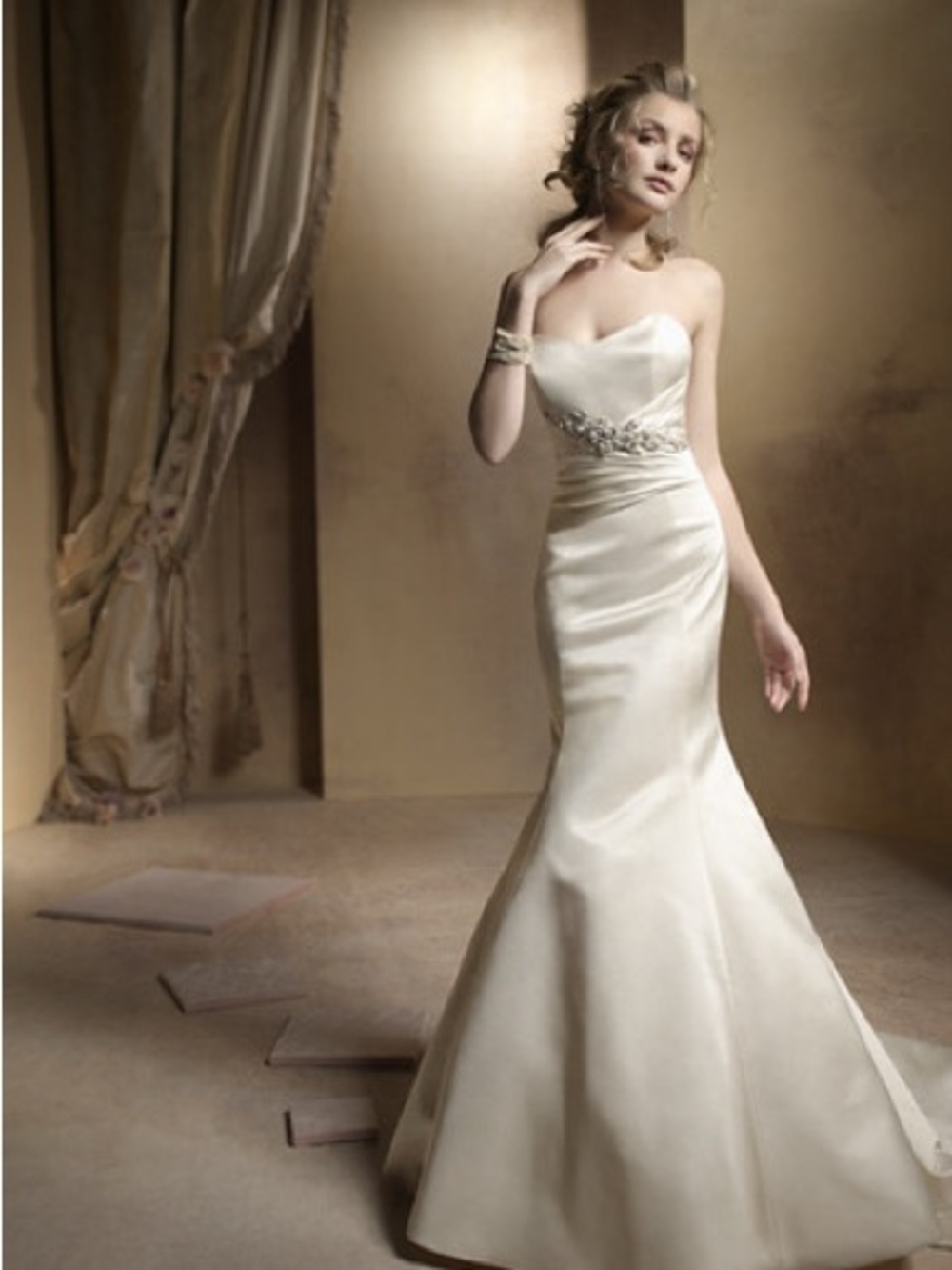 Alvina Valenta Duchess Silk Strapless Wedding Dress